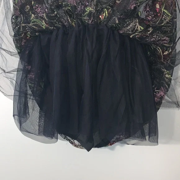 NWOT Fashion Nova Floral Sequins Bustier Top Strapless Babydoll Dress - Picture 15 of 16